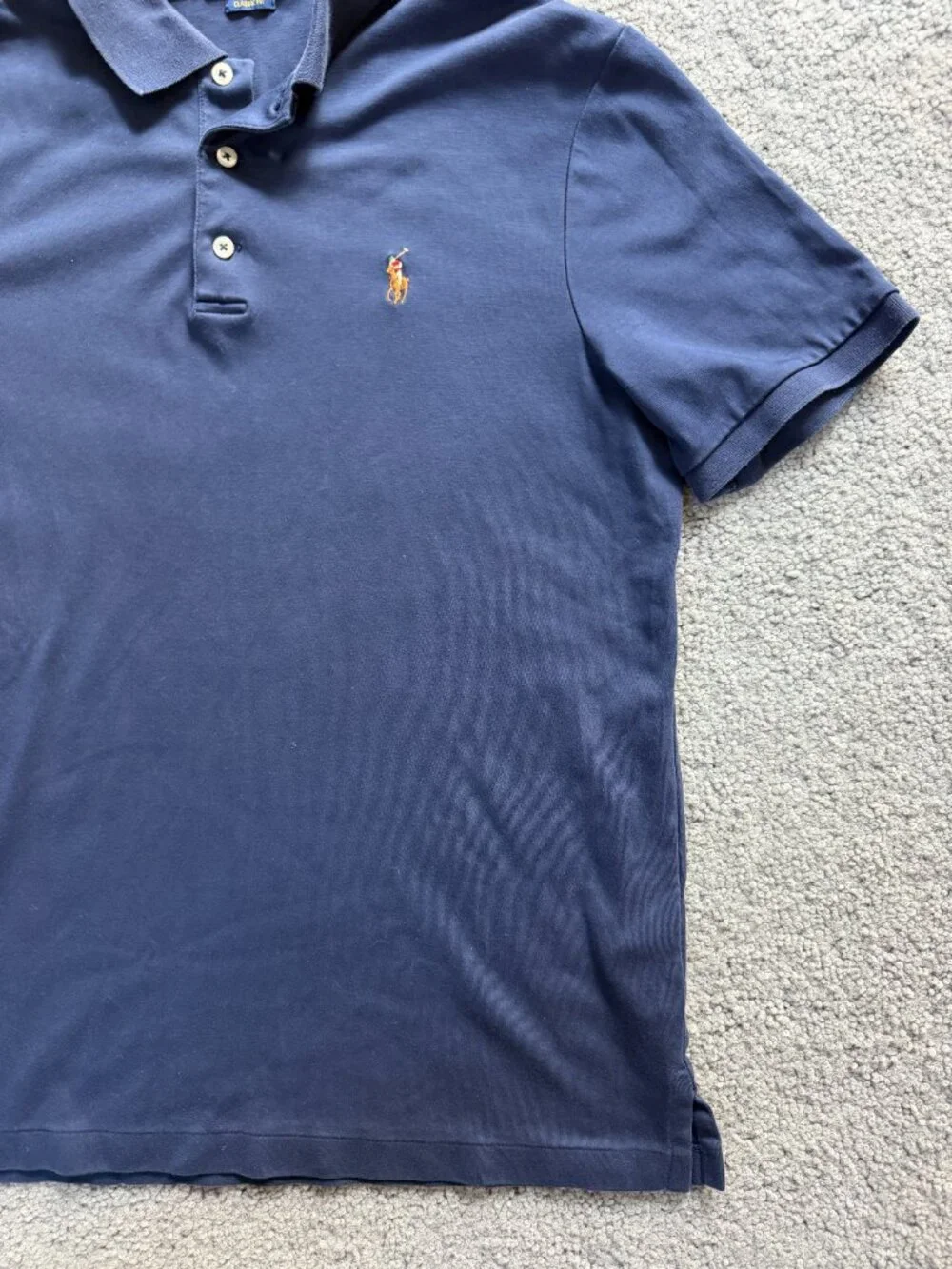Polo Ralph Lauren Navy Blue Soft Cotton Classic Fit Polo Shirt S 170/92A